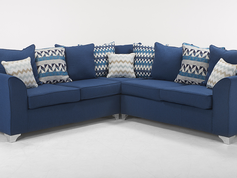 2 CORNER 2 JASPER SOFA IN MARINE BLUE TWEED ID Sofas Midlands Ltd