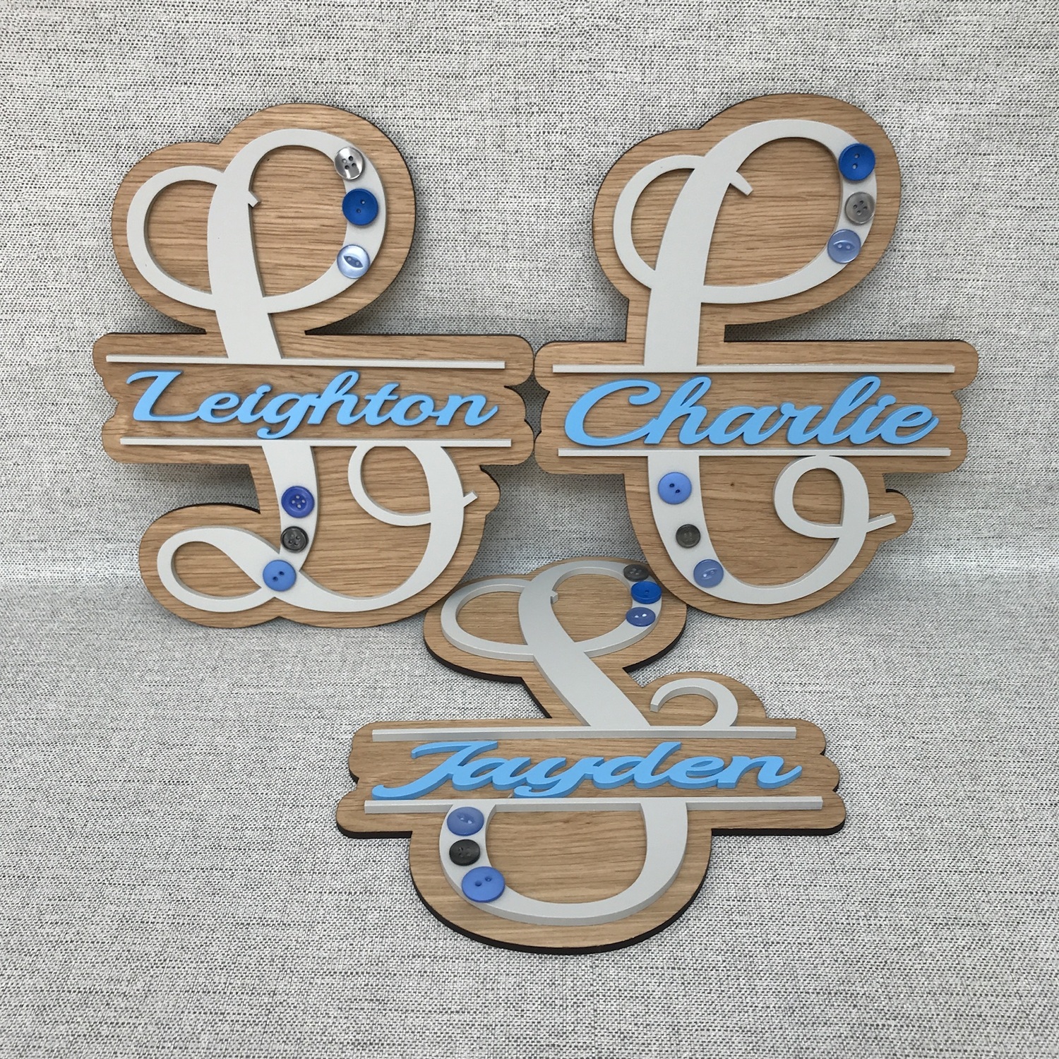 Boys monogram name sign Crafty Monkey Unique Personalised Wedding