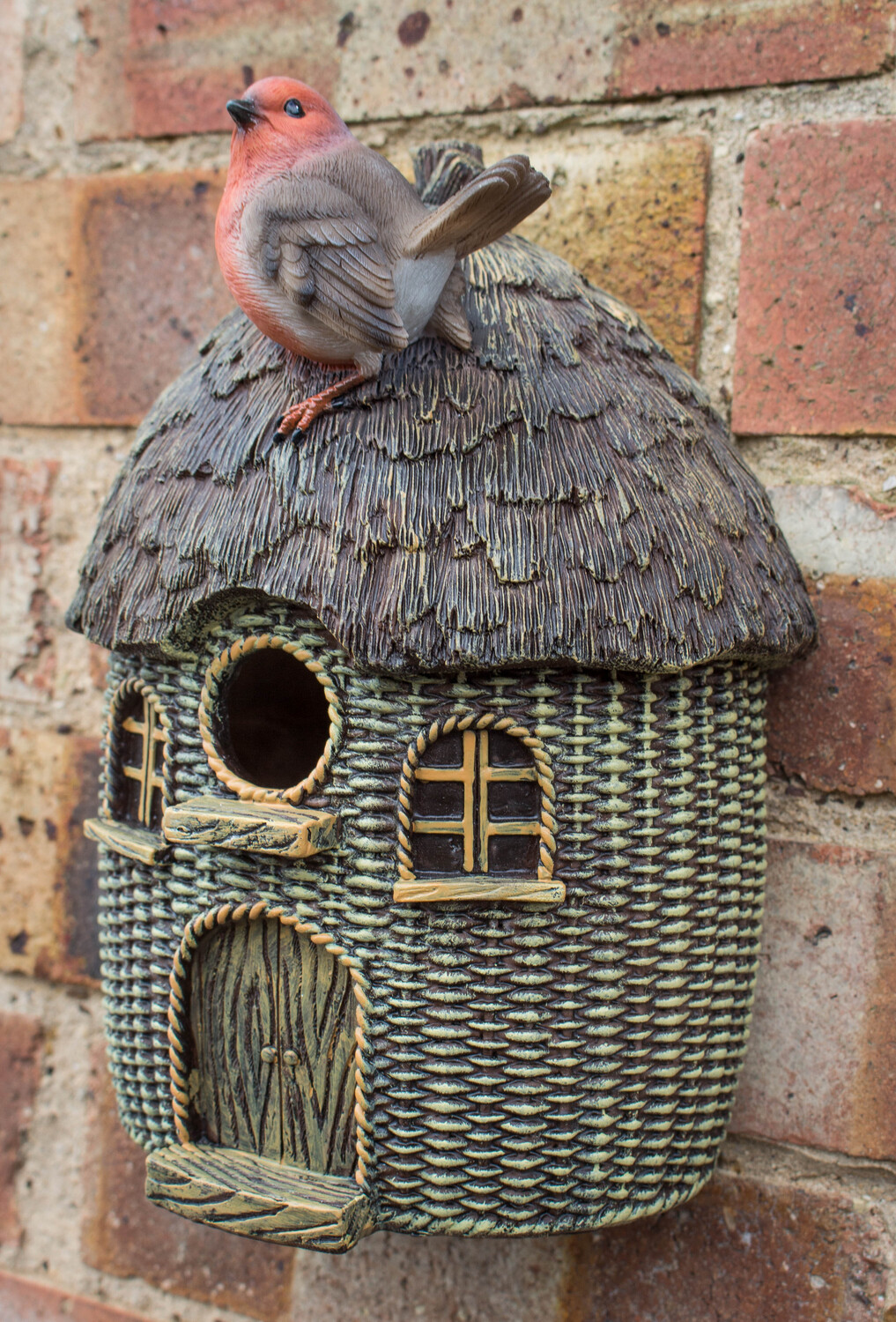 Wicker Robin Birdhouse Paula B Garden Ornaments Northamptonshire