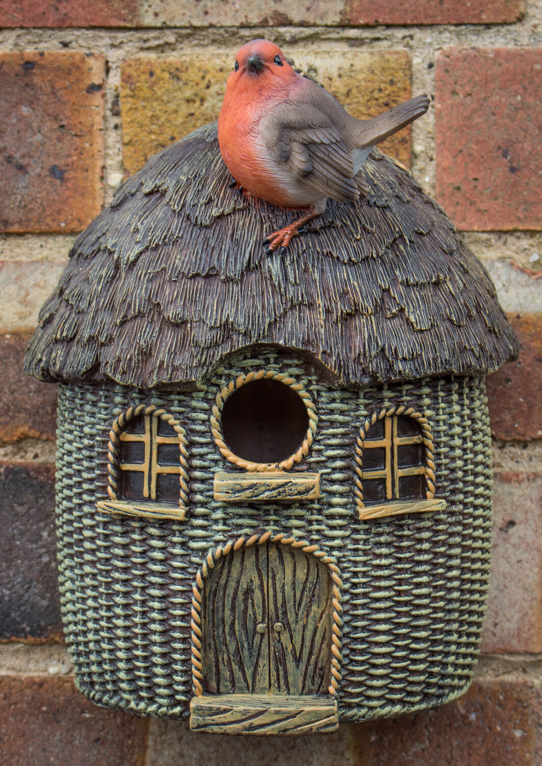 Wicker Robin Birdhouse Paula B Garden Ornaments Northamptonshire