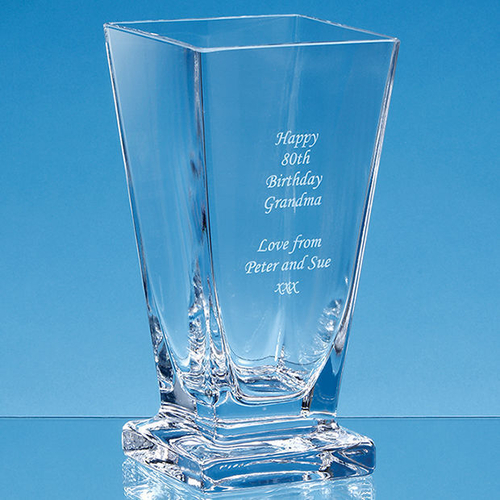 Engraved Glass Vase Personalised Crystal Bowl Engraved Crystal Vase