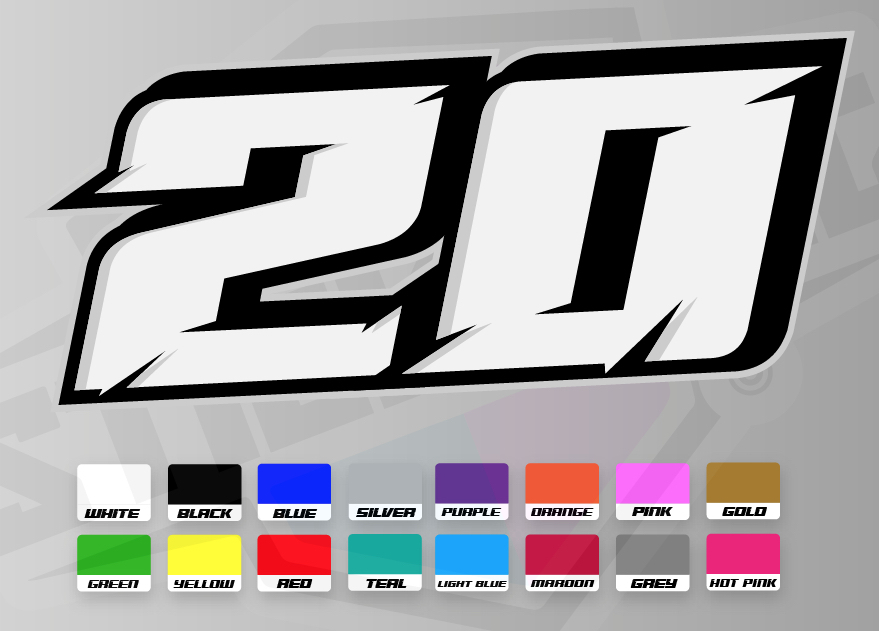 3 X Custom Racing Numbers Vinyl Stickers / Decals Race Motorbike