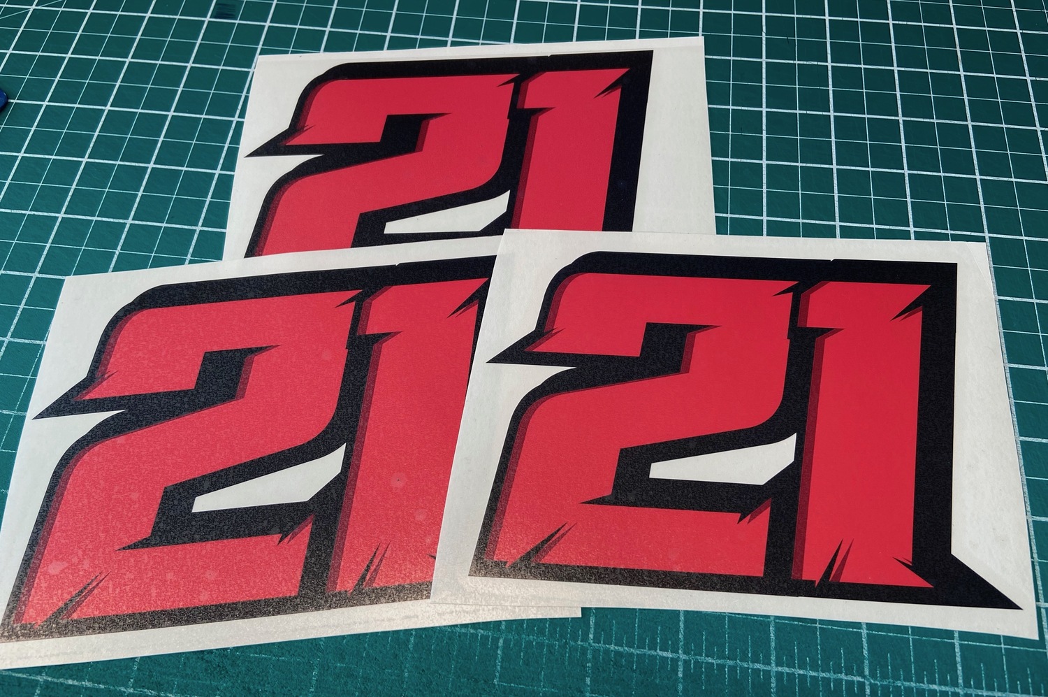3 X Custom Racing Numbers Vinyl Stickers / Decals Race Motorbike
