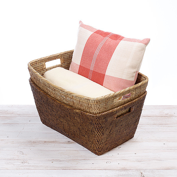 Rattan Large Family Blanket Storage Basket URU Home Ratten Baskets