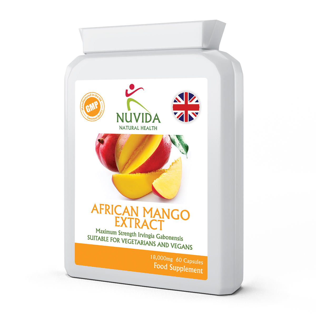 African Mango Extract 60 High Strength 18,000mg Capsules NUVIDA