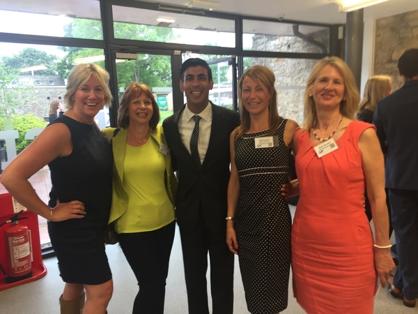 Caroline - founder & owner of Orchard House with The Rt Hon Rishi Sunak, MP