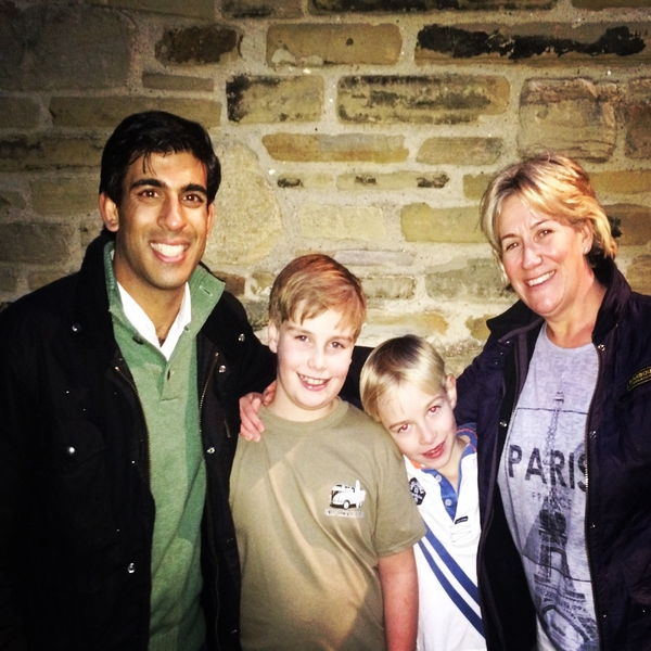 Our local MP, the Rt Hon Rishi Sunak, Chancellor of the Exchequer at Orchard House with owner Caroline and her sons