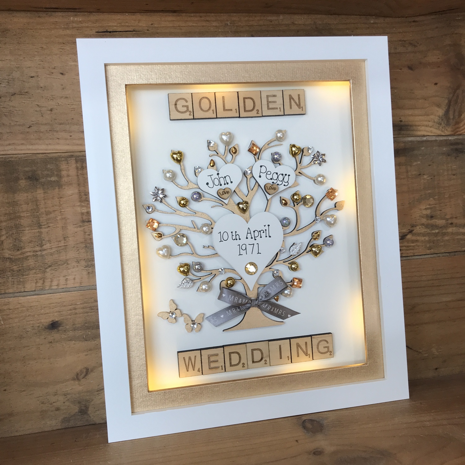 Golden wedding frame Crafty Monkey Unique Personalised Wedding