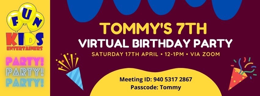 Virtual Kids Party (Ages 4-11)