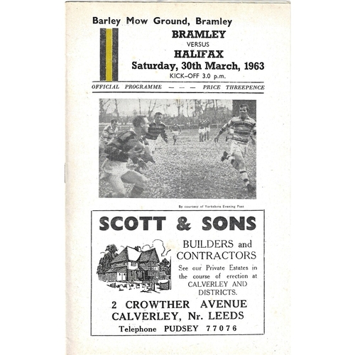 Halifax Away Rugby League Programmes Bob's Sporting Memorabilia Buy