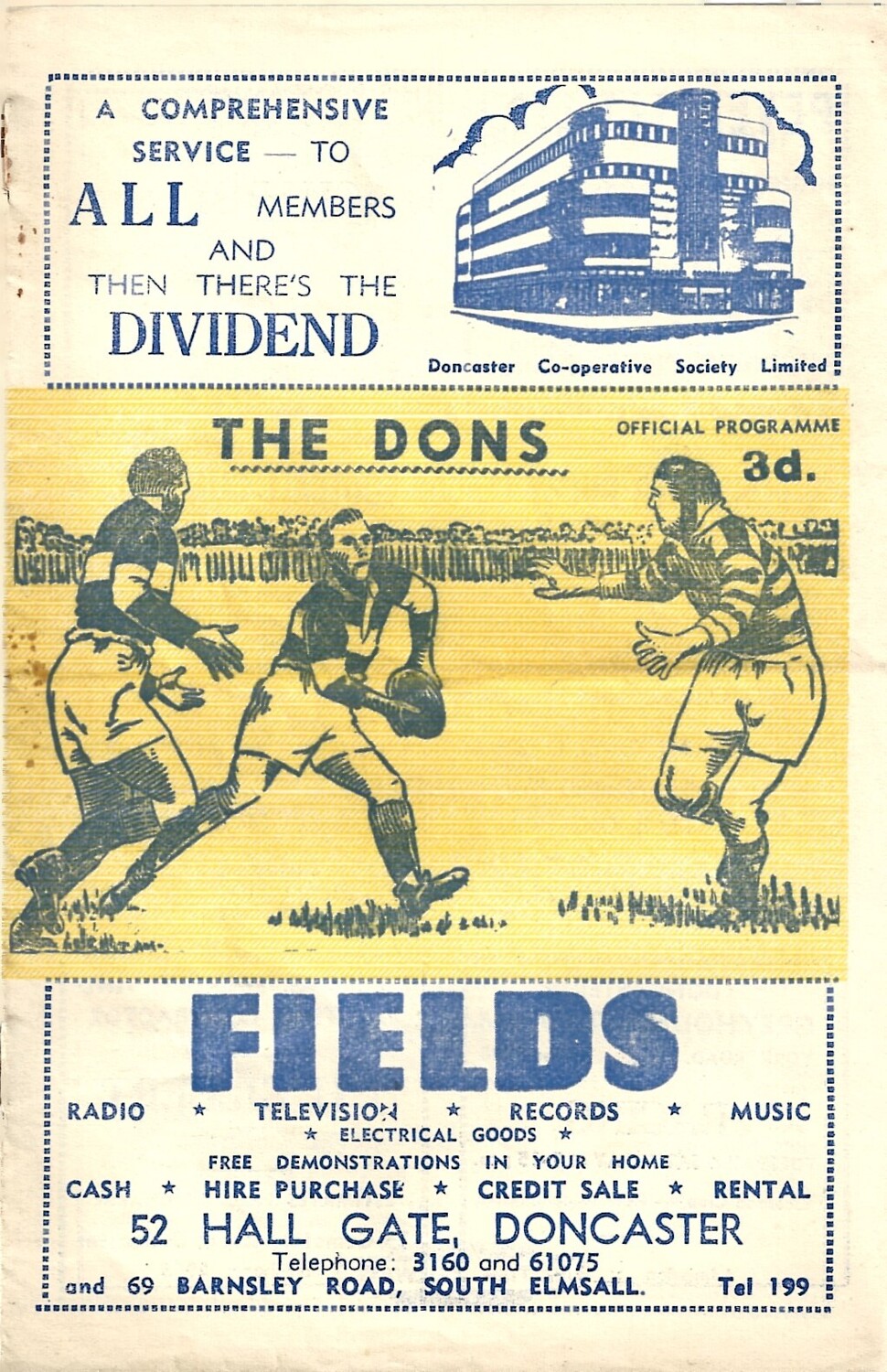 1960/61 Doncaster v Warrington Rugby League Challenge Cup 1st Round Programme Bob's Sporting 1960/61 Doncaster v Warrington Rugby League Challenge Cup 1st Round Programme Bob's Sporting