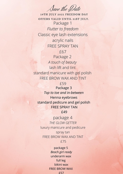 Freedom Day Packages!