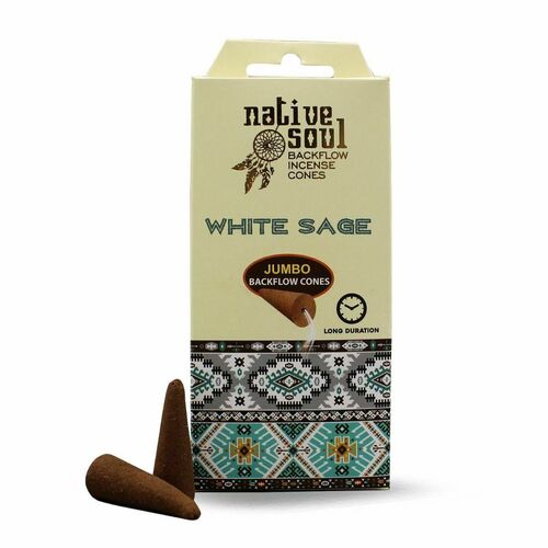 Native Soul White Sage Jumbo Backflow Incense Cones UK