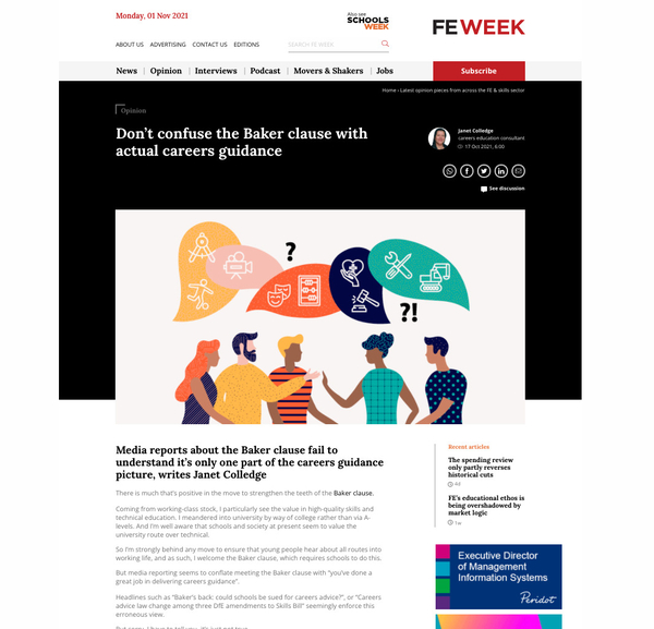Don’t confuse the Baker clause with actual careers guidance