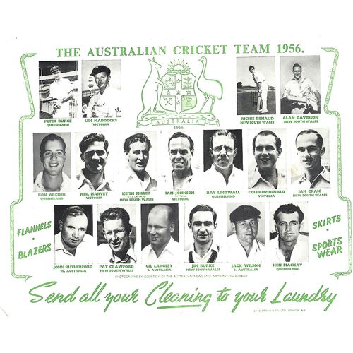 1956 Australian Cricket Team Photos Bob's Sporting Memorabilia Buy