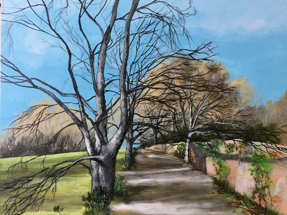 Arnos Court Park, Bristol. Acrylic on canvas board 20" x 16" 2022