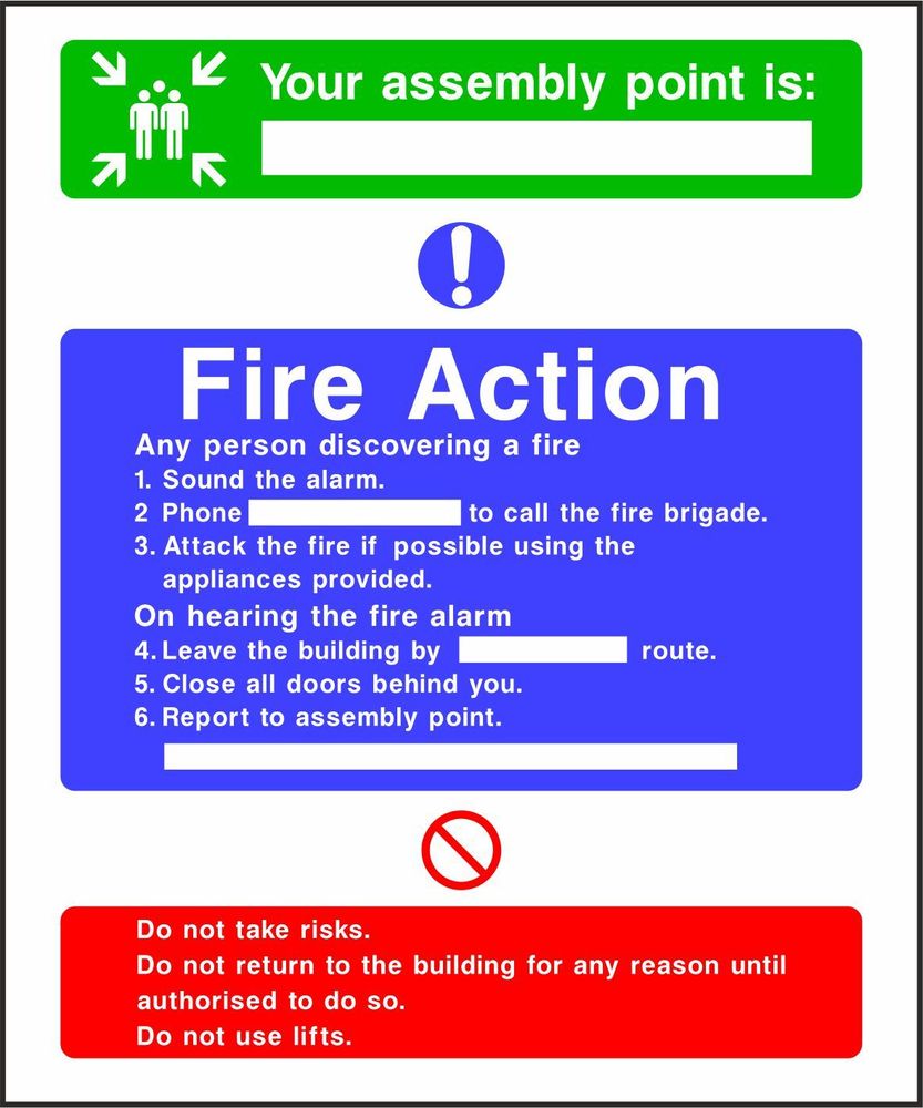 Fire Action Notice with Your Assembly Point is Westcoast Signs Ltd