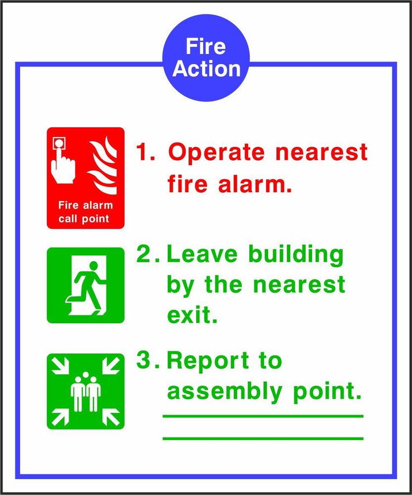 Fire Action Notice with Operate nearest fire alarm Westcoast Signs