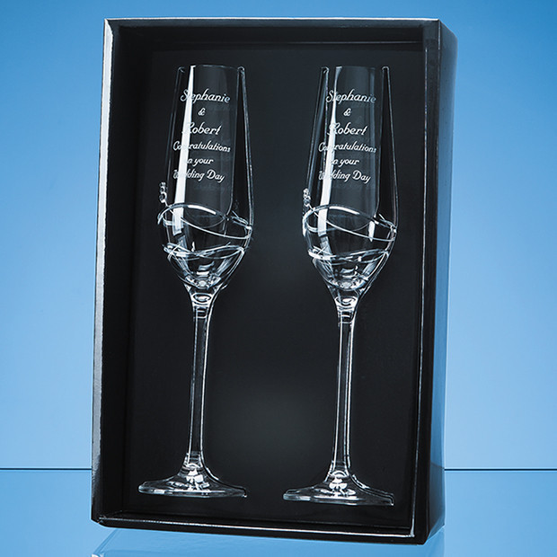 diamante champagne flutes x
