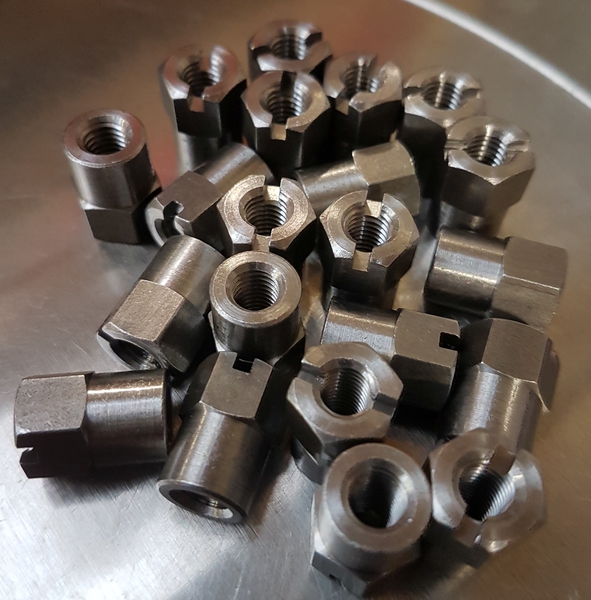 1/4 BSF Single Slot special nuts to drawing