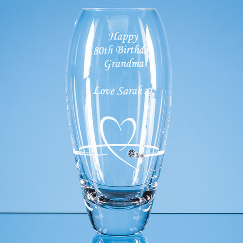 Engraved Glass Vase Personalised Crystal Vase Engraved Crystal