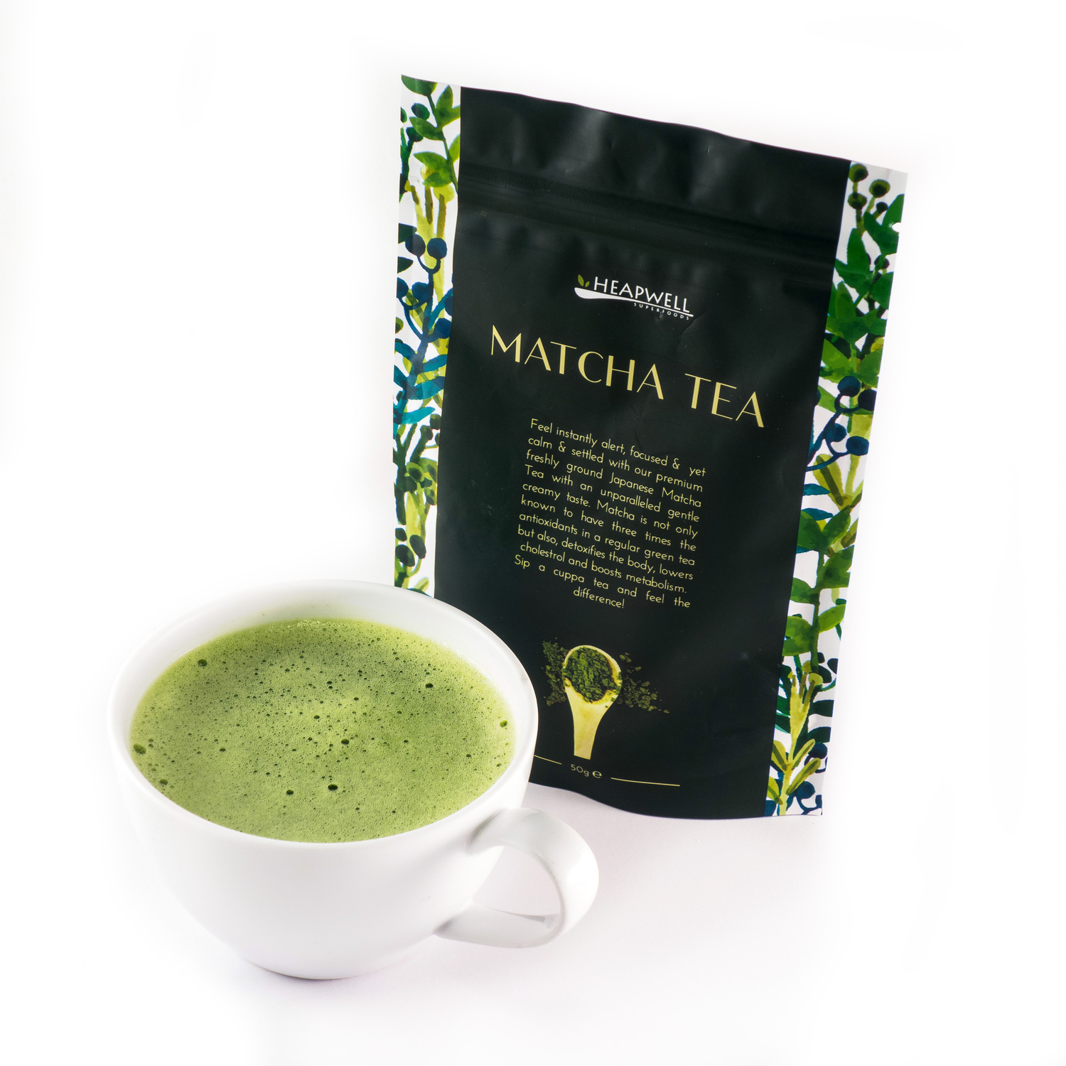 Matcha Green Tea Powder Premium Japanese 50g Heapwell Superfoods