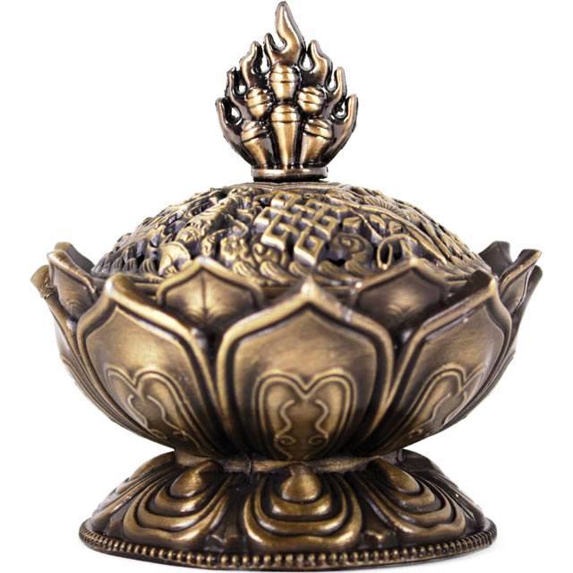 Metal Lotus Incense Holder UK