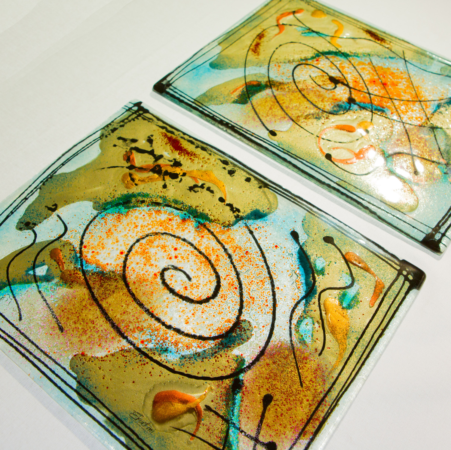 Galaxy Glass Table Mats (Set of 2) Hard To Resist Glass And Candles