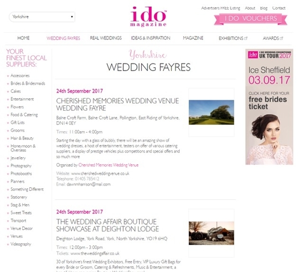 Wedding Fayre 24th September 2017