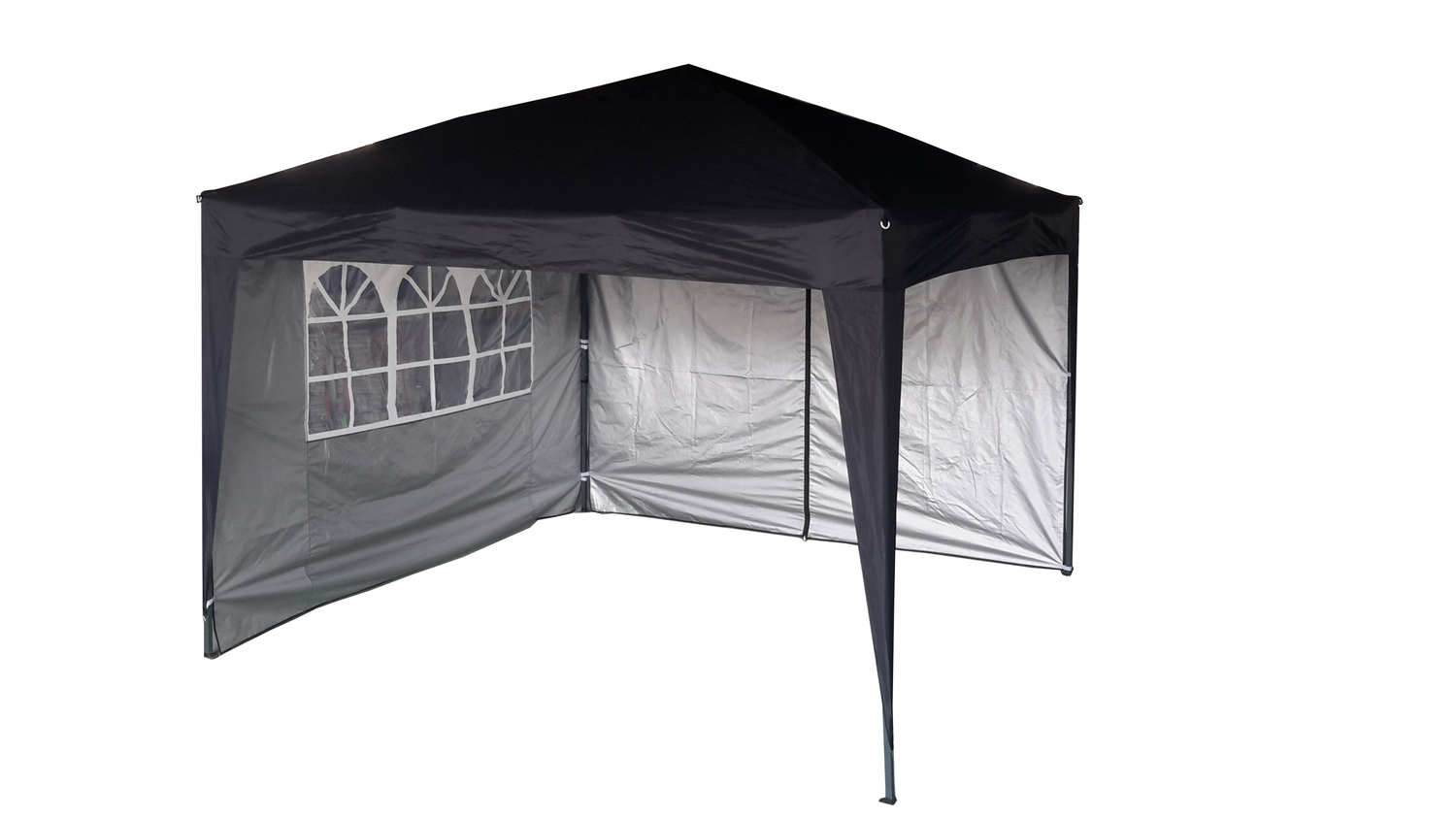 2m x 2m Gazebo Resistant Outdoor Garden Marquee Canopy + side's (Black