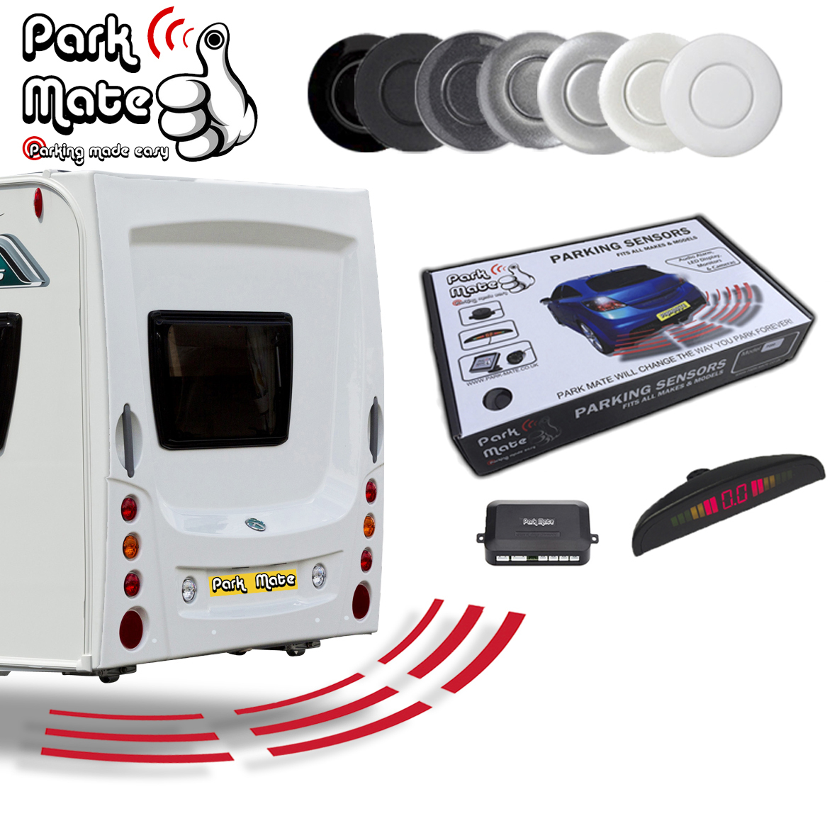 Caravan Wireless LED Display Parking Sensor Kit PM550L Park Mate