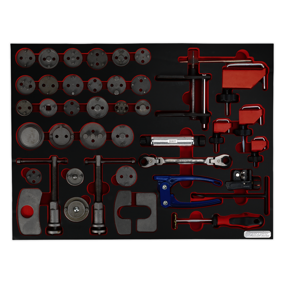 Sealey TBTP10 Tool Tray with Brake Service Tool Set 42pc