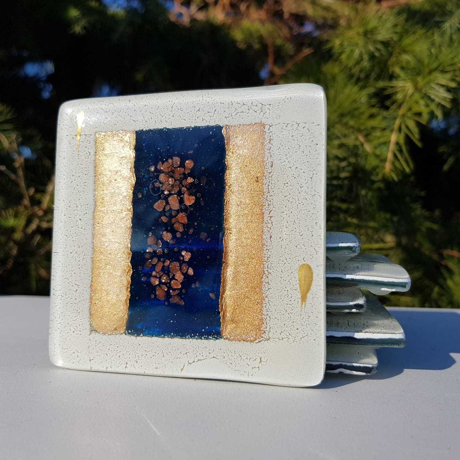 Thira Blue Glass Coasters (Square) Hard To Resist Glass And Candles