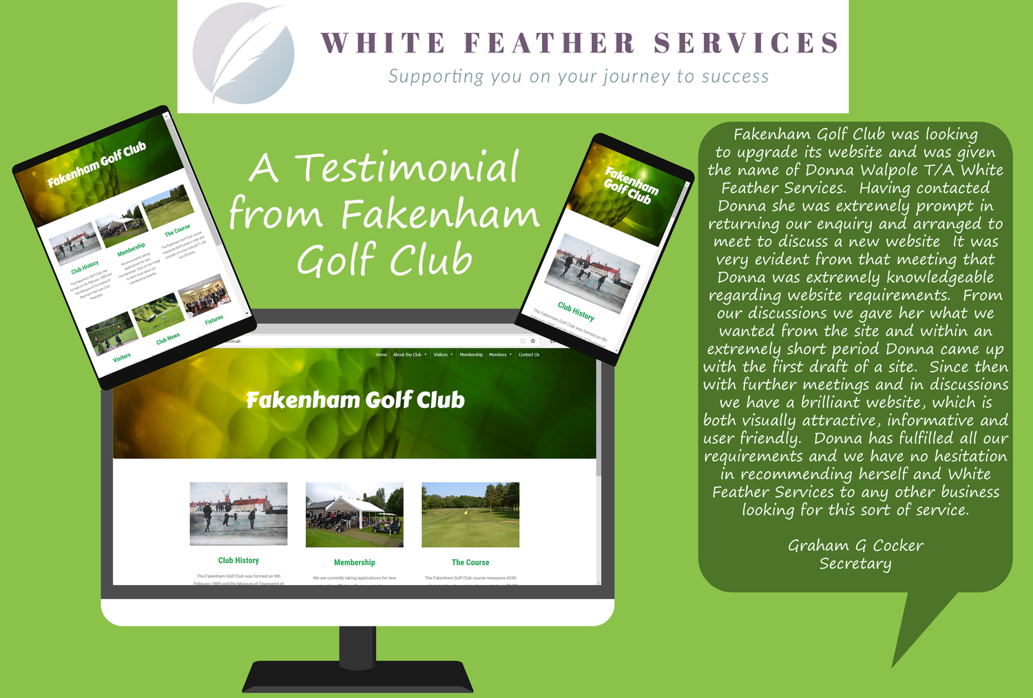 Testimonial from Fakenham Golf Club