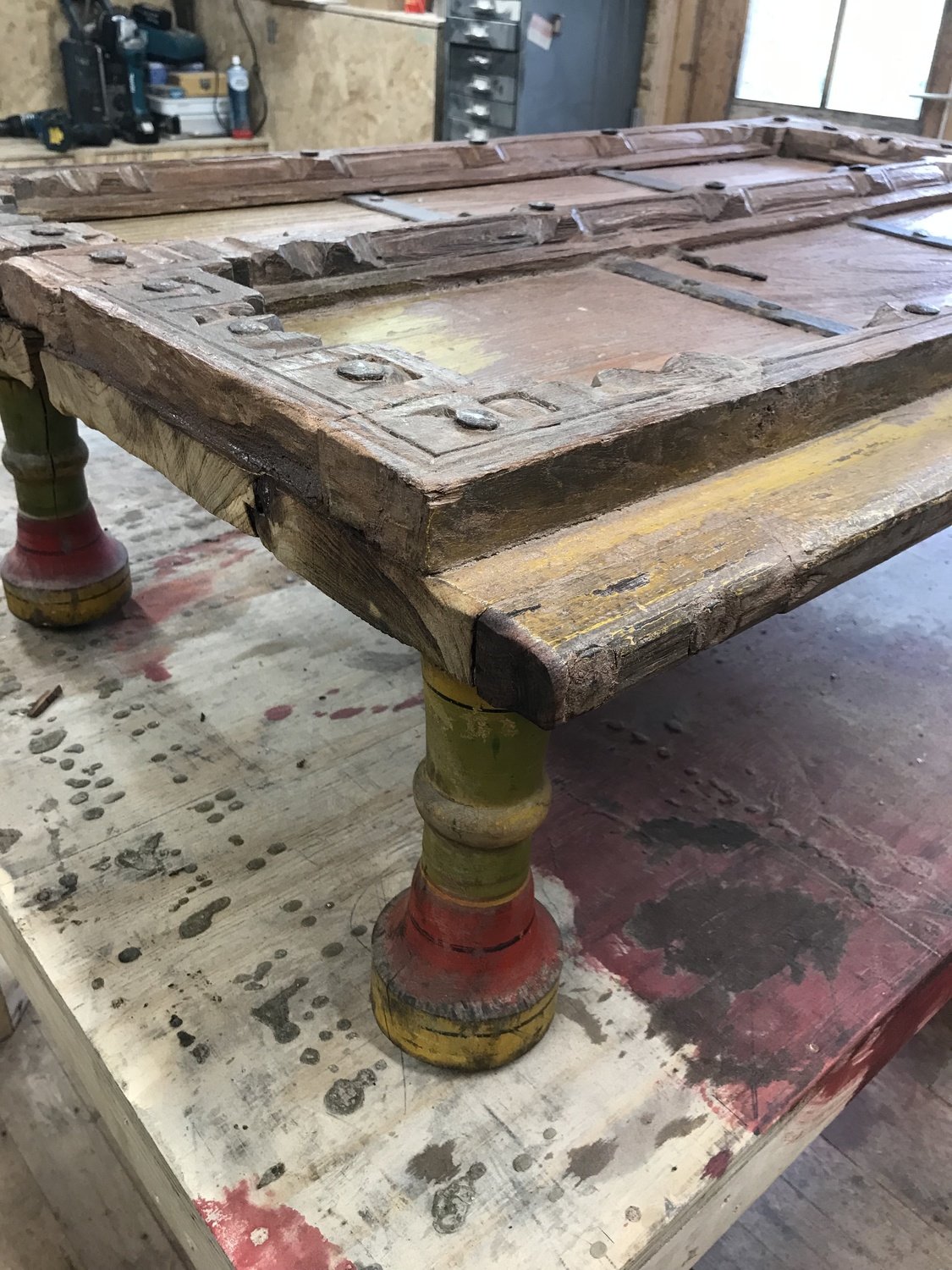 Recycled Vintage Indian Door Coffee Table Nash Revolution