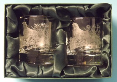 Engraved Whisky Glasses x 2
