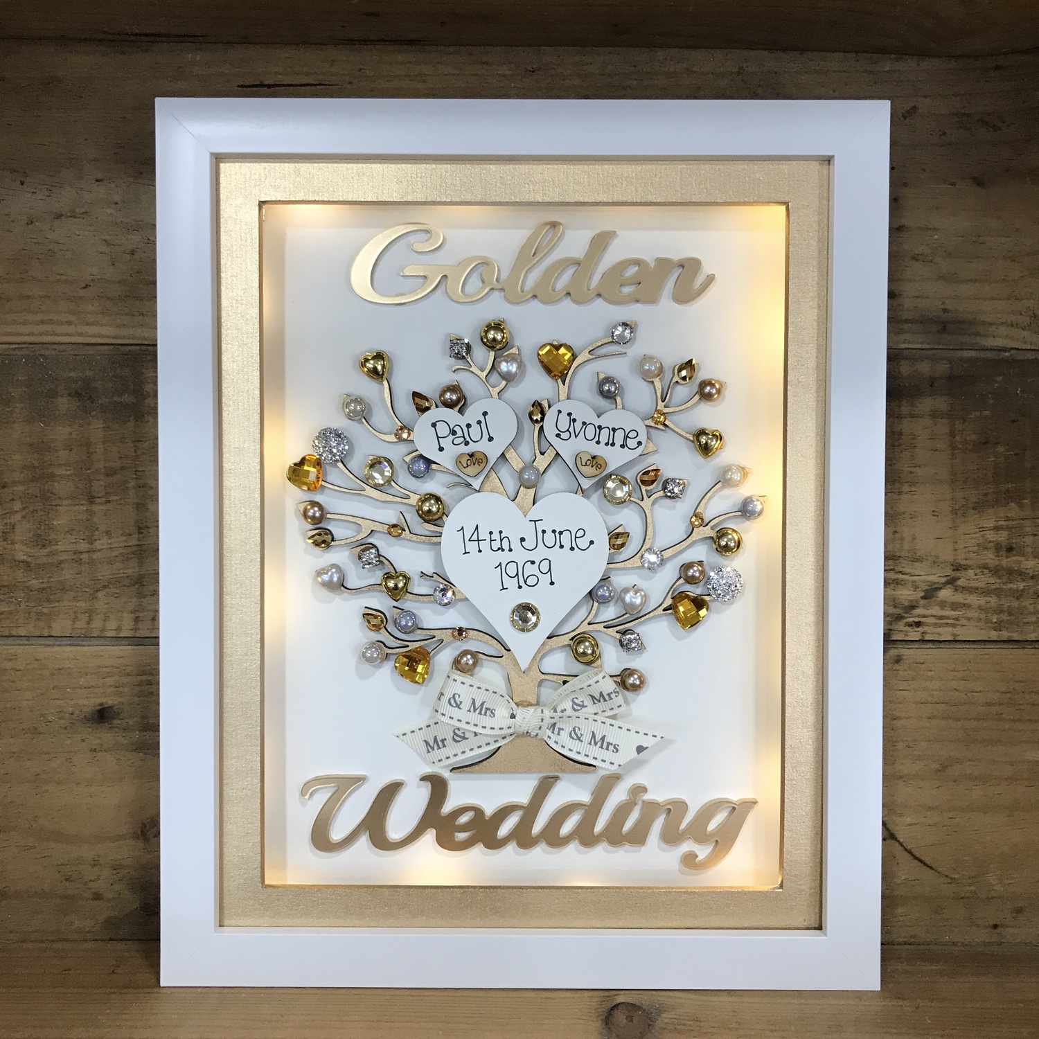 Golden wedding frame Crafty Monkey Unique Personalised Wedding