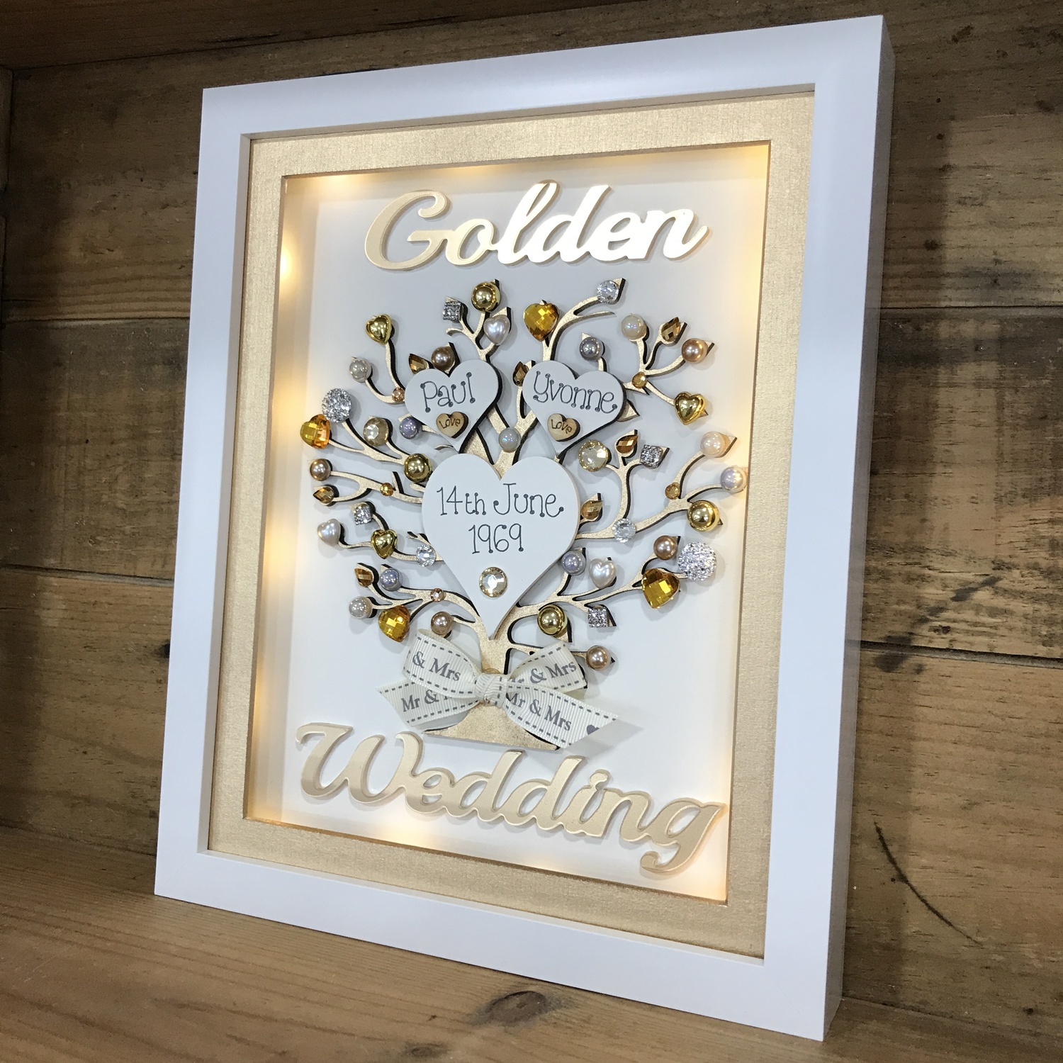 Golden wedding frame Crafty Monkey Unique Personalised Wedding