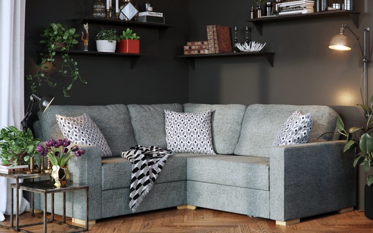 1 CORNER 1 MOLLY CORNER SOFA IN SIERRA CHARCOAL | ID Sofas Midlands Ltd