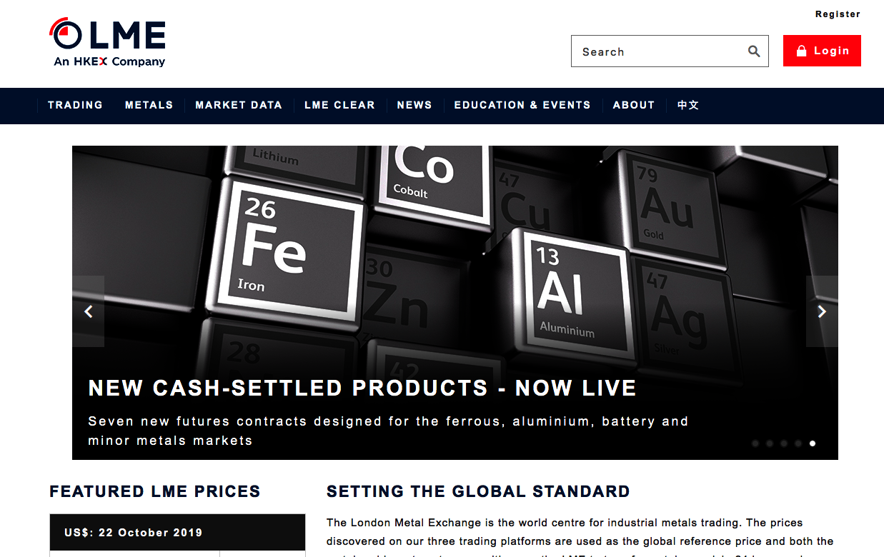 London Metal Exchange (LME) Opt Metals Tungsten Carbide Scrap