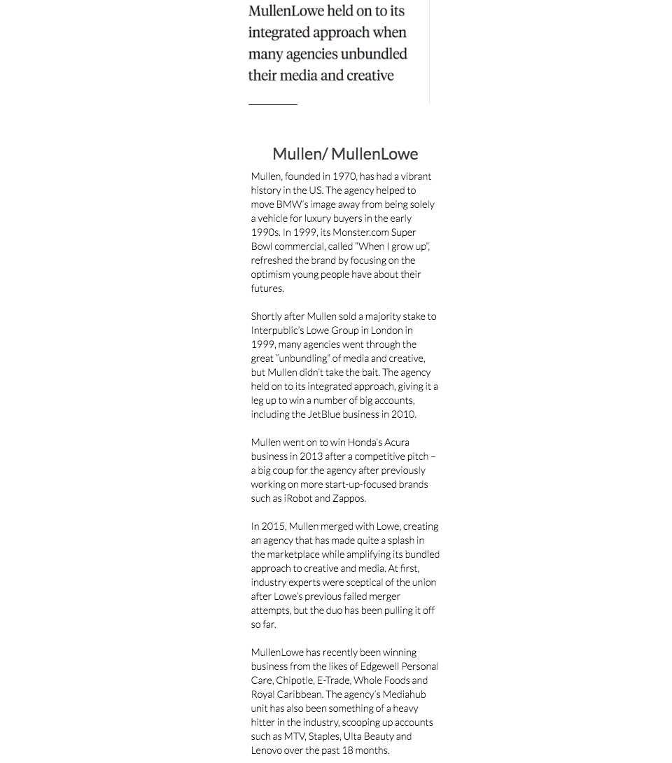 campaign names top 25 agencies mullenlowe group campaign names