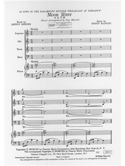 henry mancini moon river breakfast at tiffanys satb piano moon river music sheet