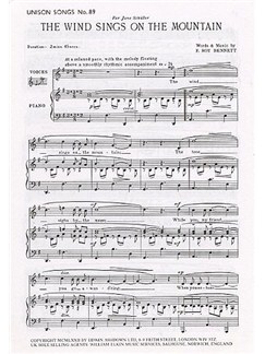 f roy bennett the wind sings on the mountain piano accompaniment up to the mountain sheet music