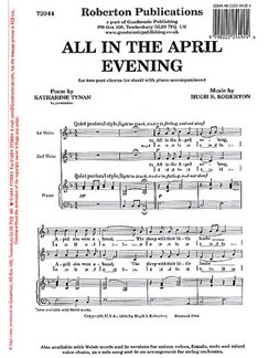 hugh s roberton all in the april evening 2 part piano music sheet piano
