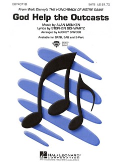 alan menken god help the outcasts satb piano accompaniment god help the outcasts sheet music