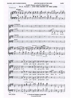 g f handel and the glory of the lord organ accompaniment sheet handel sheet music