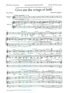 kenneth leighton give me the wings of faith choral sheet music give me faith sheet music
