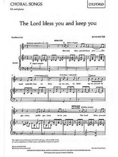 john rutter the lord bless you and keep you sa piano john rutter sheet music
