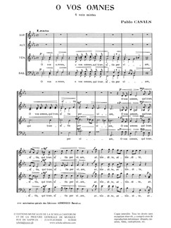 pablo casals o vos omnes choral sheet music sheet music o vos omnes sheet music