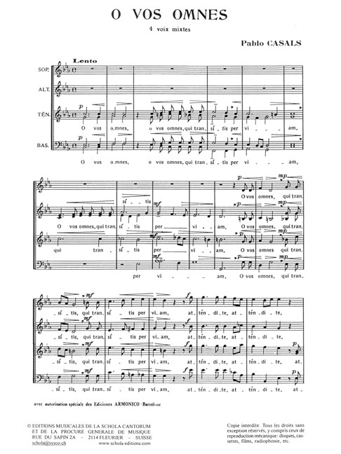 casals o vos omnes
